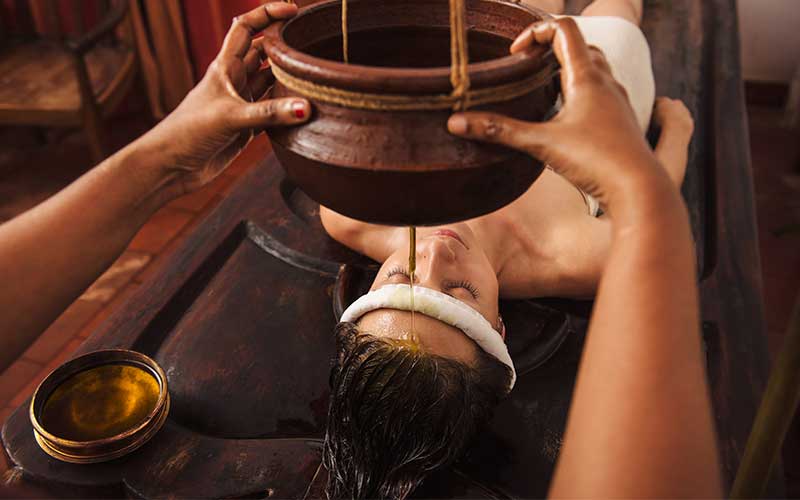 Woman receiving a facial