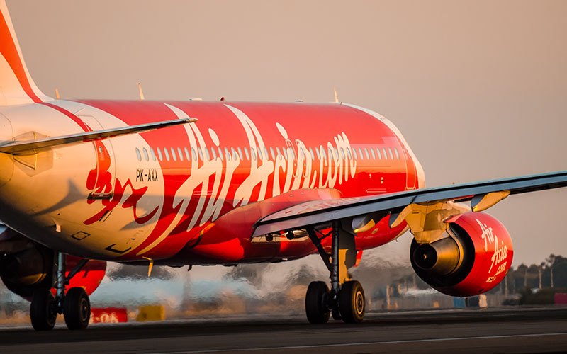 Air Asia aeroplane on runway