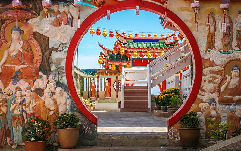 Kek Lok Si Temple with lantern decorations