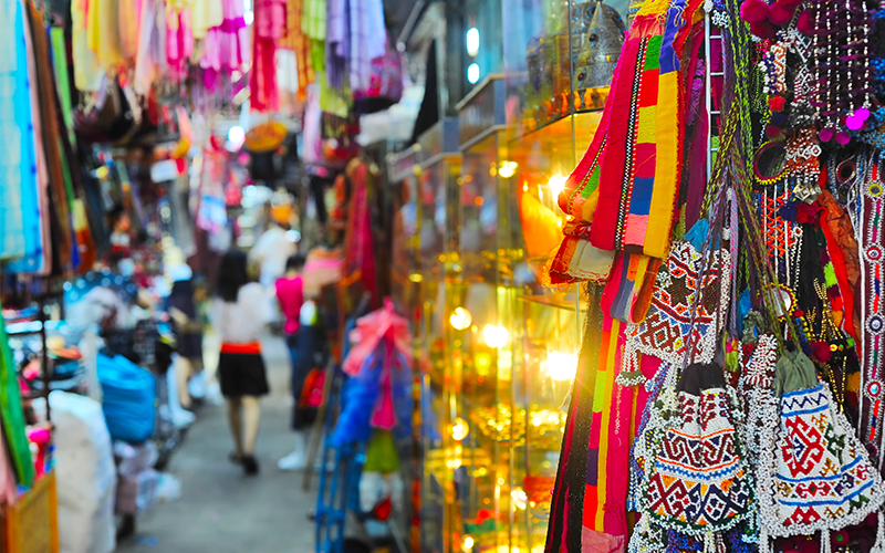 Stalls at Chatuchak Market in Bangkok