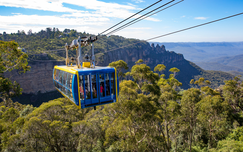 Cableway ride at Scenic World in the Blue Mountains