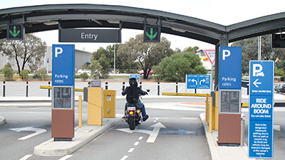 Motorcycle parking at Perth Airport