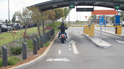 Motorcycle parking at Perth Airport